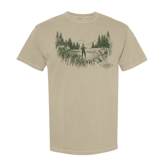 Tucker Carlson Fly Fishing Tee - Khaki