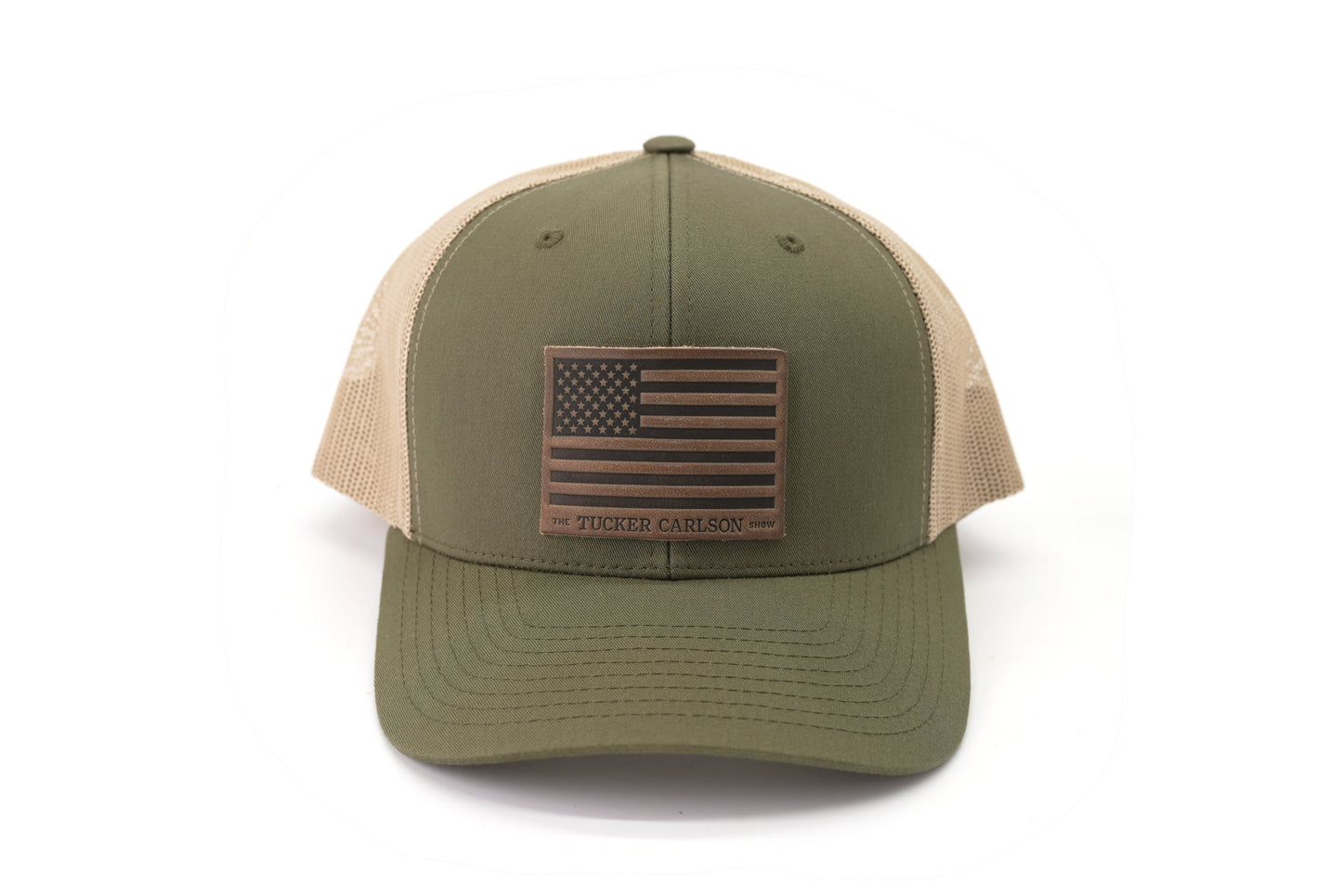 The Tucker Carlson Show Leather Patch Hat - Moss Green