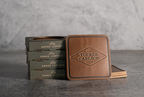 The Tucker Carlson Show Leather Coaster 4-Pack