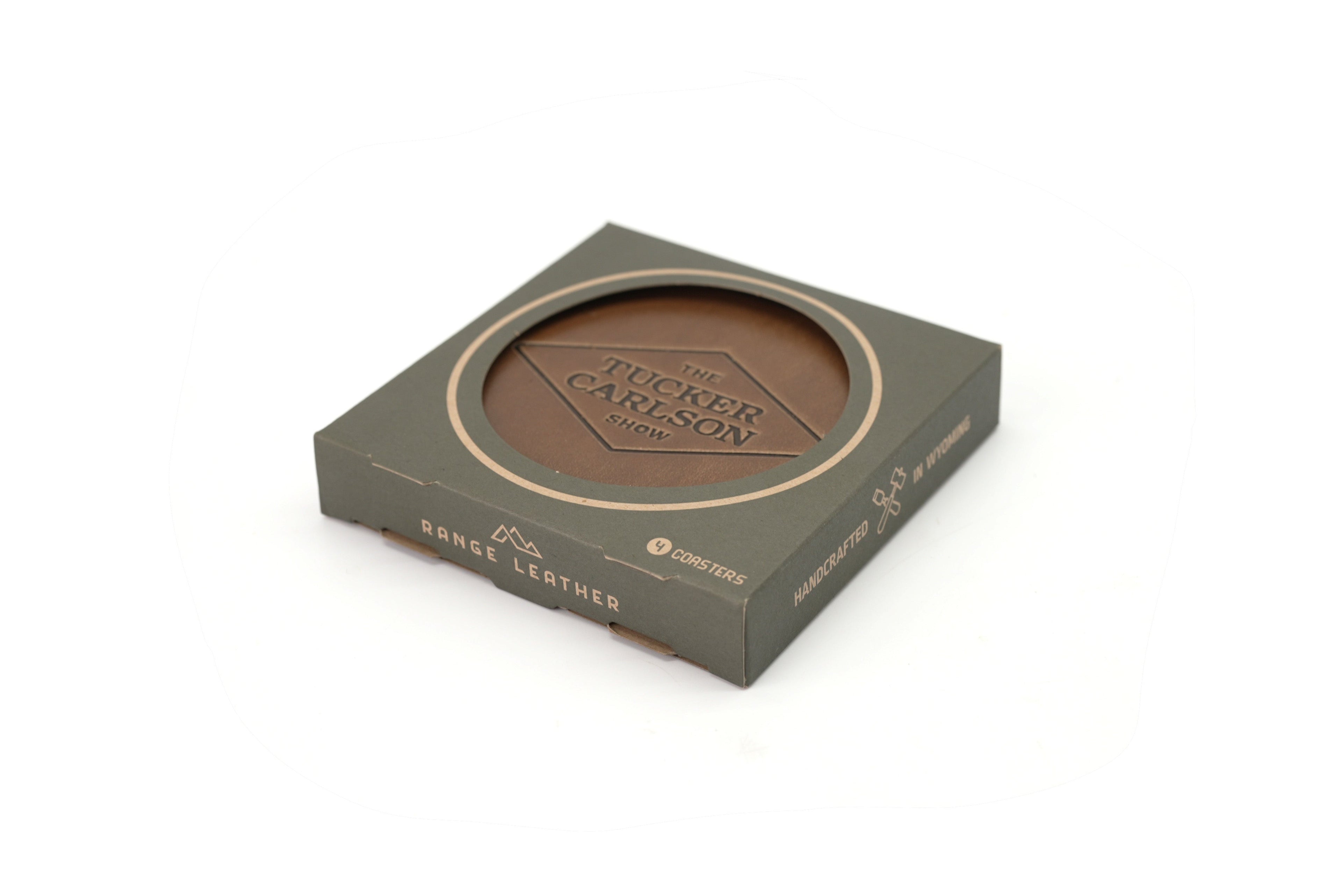 The Tucker Carlson Show Leather Coaster 4-Pack