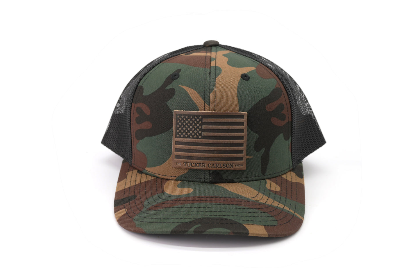 The Tucker Carlson Show Leather Patch Hat - Camo