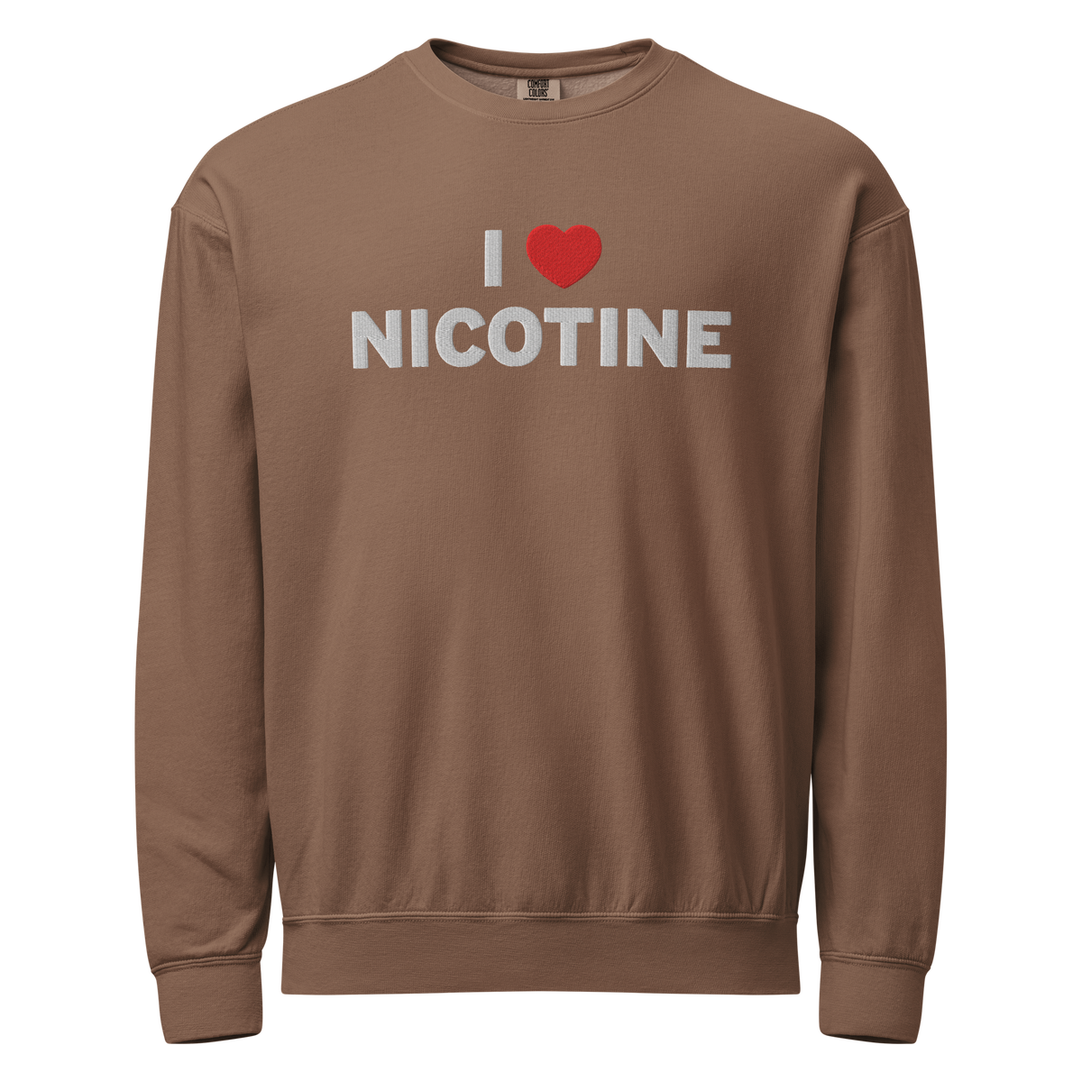 unisex-garment-dyed-lightweight-fleece-crewneck-sweatshirt-i-comfort-colors-1466-espresso-front