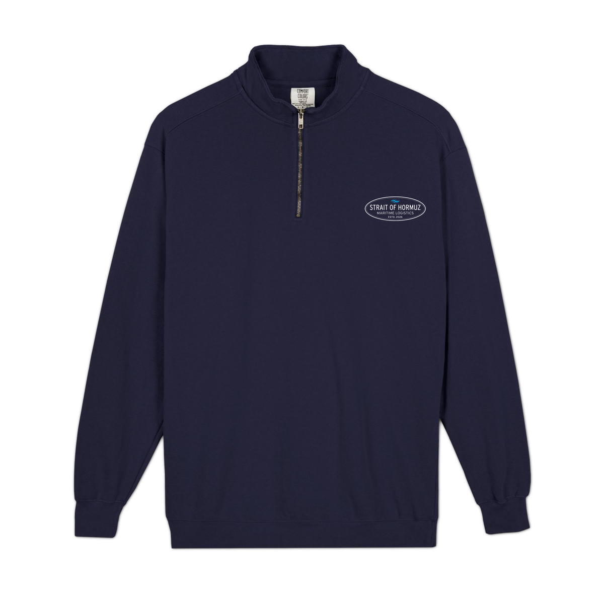 unisex-garment-dyed-quarter-zip-sweatshirt-true-navy-front