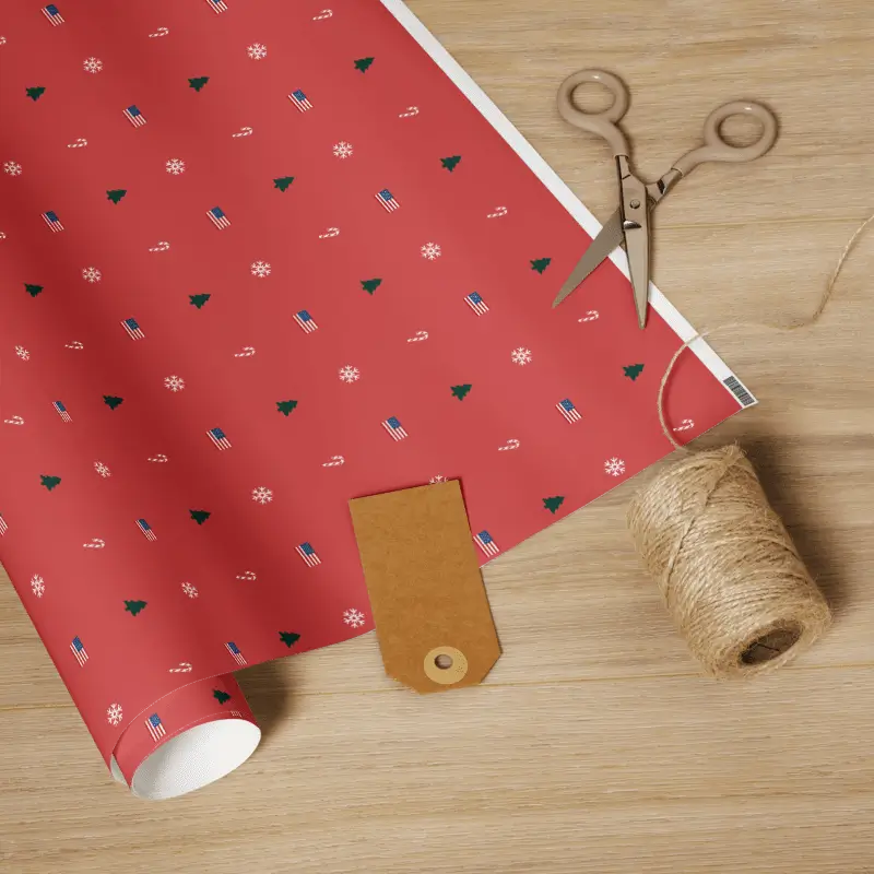 Flag Wrapping Paper - Red