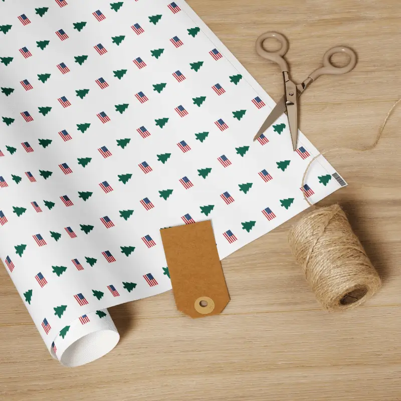 Flag Wrapping Paper - White